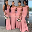 Русалочки, платье подружки невесты, платья в пол с Длина развертки поезд Шелковые Свадебные Сатиновые туфли подружки невесты платье со вставкой из кружева свадебная вечеринка платья подружек невесты