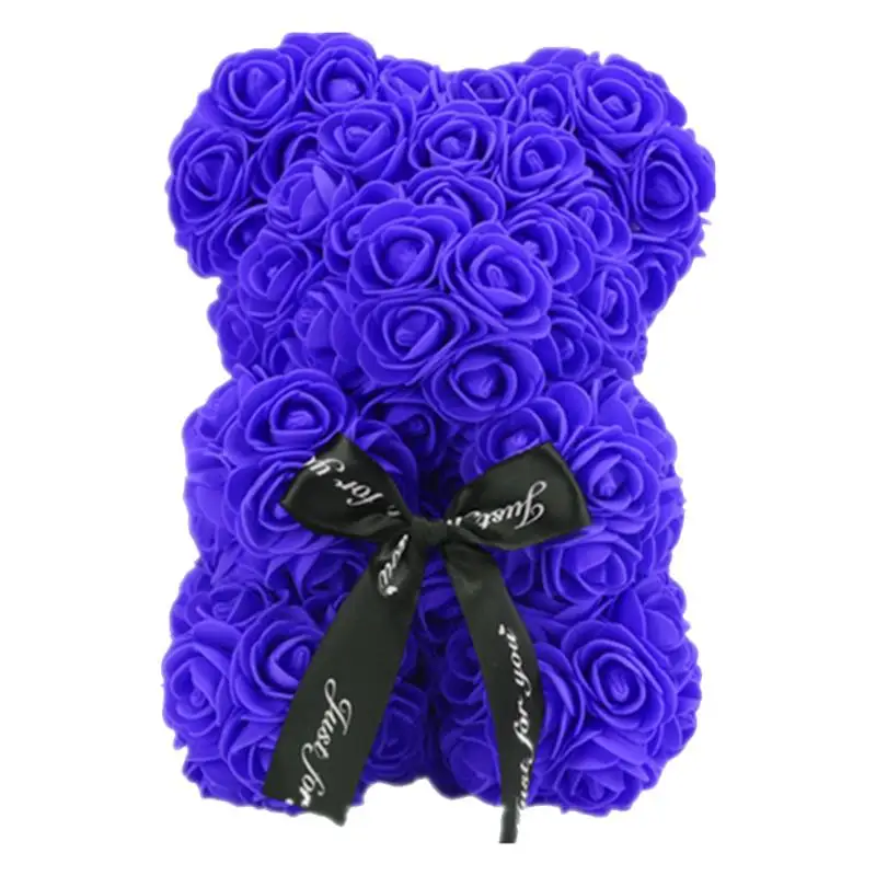Роза медведь искусственный цветок из пены кукла подарок на День святого