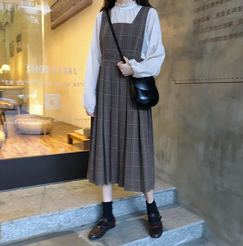 Sisley/женское платье на бретельках, французский винтажный стиль, новинка года, осеннее платье для похудения, платье принцессы из двух предметов для девочек