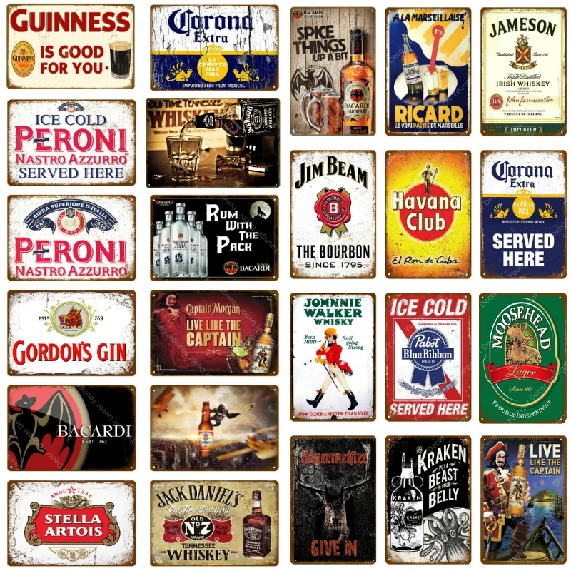 Настенный плакат для бара паба клуба декоративные тарелки YJ121 | Дом и сад