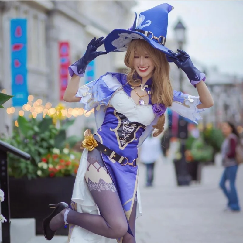 Костюм для косплея ведьма фиолетовой розы из аниме геншин ударно Лизы |