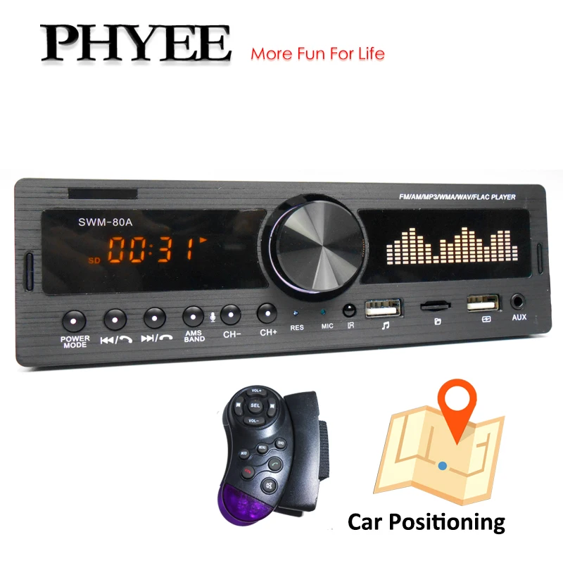 Автомагнитола 1 Din USB mp3 плеер Bluetooth гарнитура громкой связи A2DP AM FM SD Aux