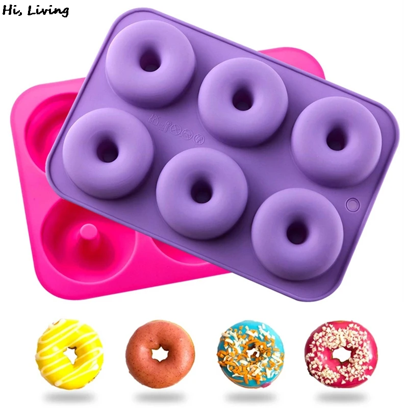 

1Pc Silicone Donut Mold Baking Pan DIY Doughnuts Mould Maker Non-stick Silicone Cake Mold for Donuts Bagels Pastry Baking Tools