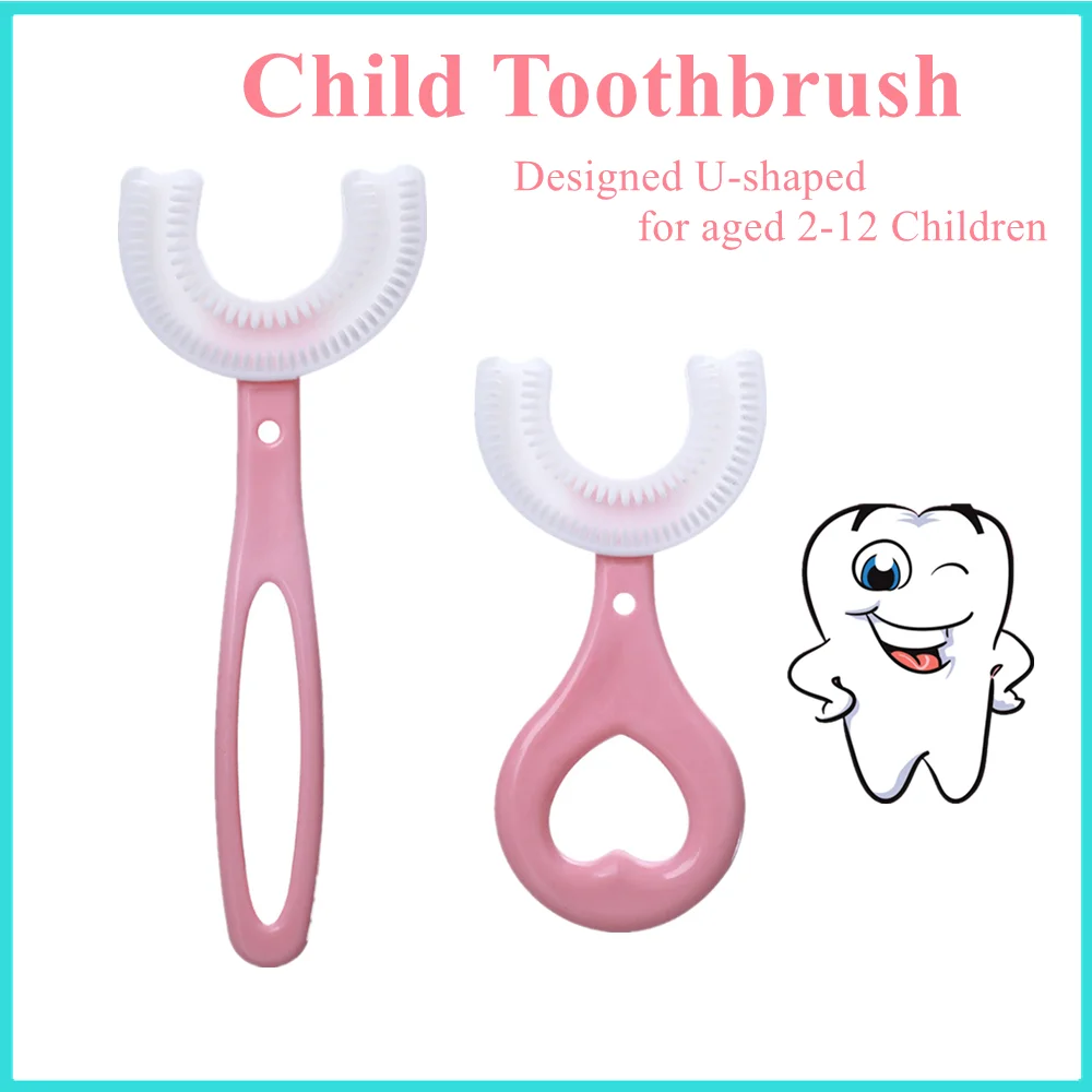 

Baby Toothbrush Children 360 Degree U-shaped Child Toothbrush Teethers Soft Silicone Baby Brush Kids Teeth Oral Care Cleaning