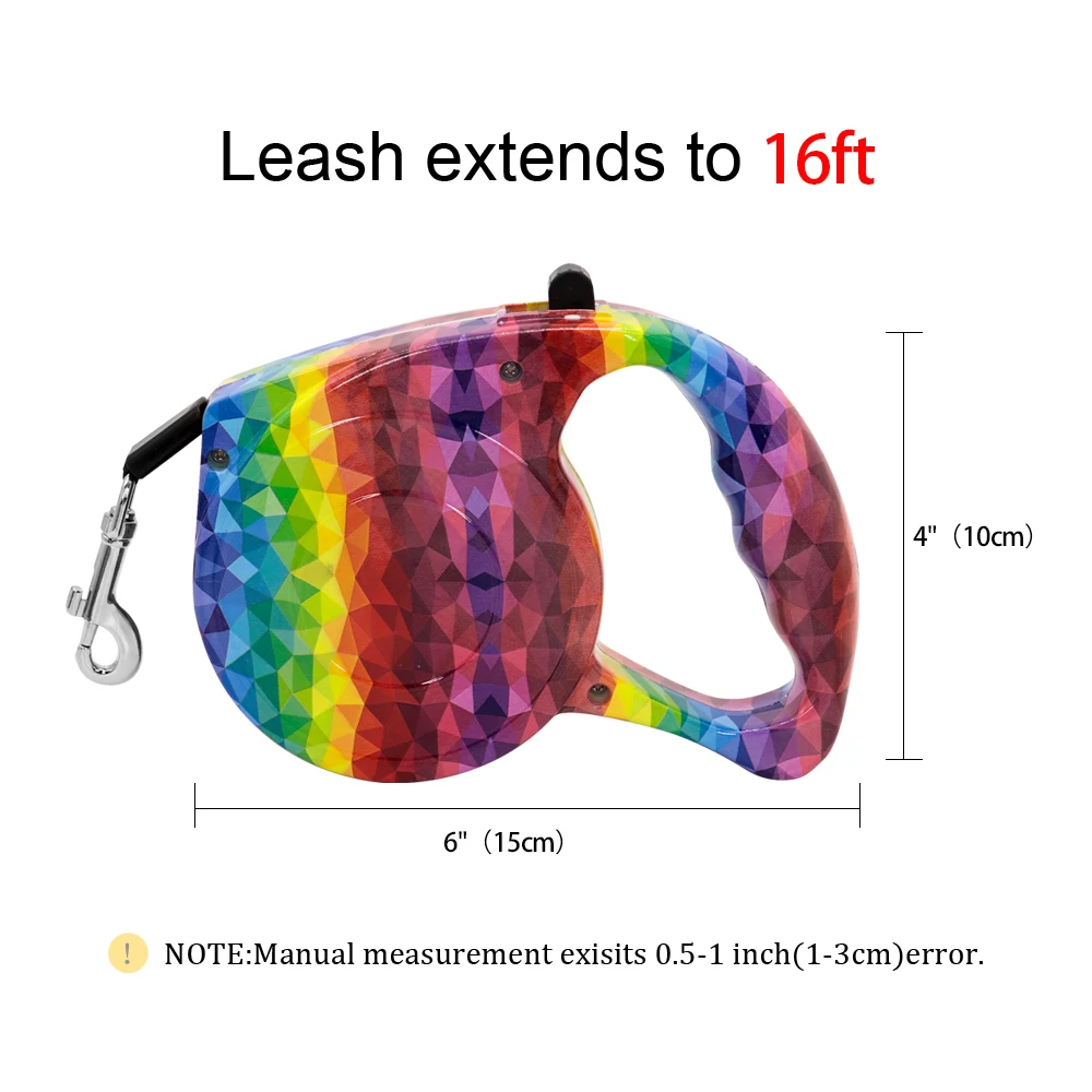 

16ft Retractable Dog Leash Automatic Extending Pet Puppy Traction Rope Nylon Walking Running Leash Lead For Small Medium Dogs