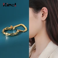 kinel 1pc korean authentic 925 sterling silver ear cuff buckle ins simple chain ear clip without piercing ear bone clip