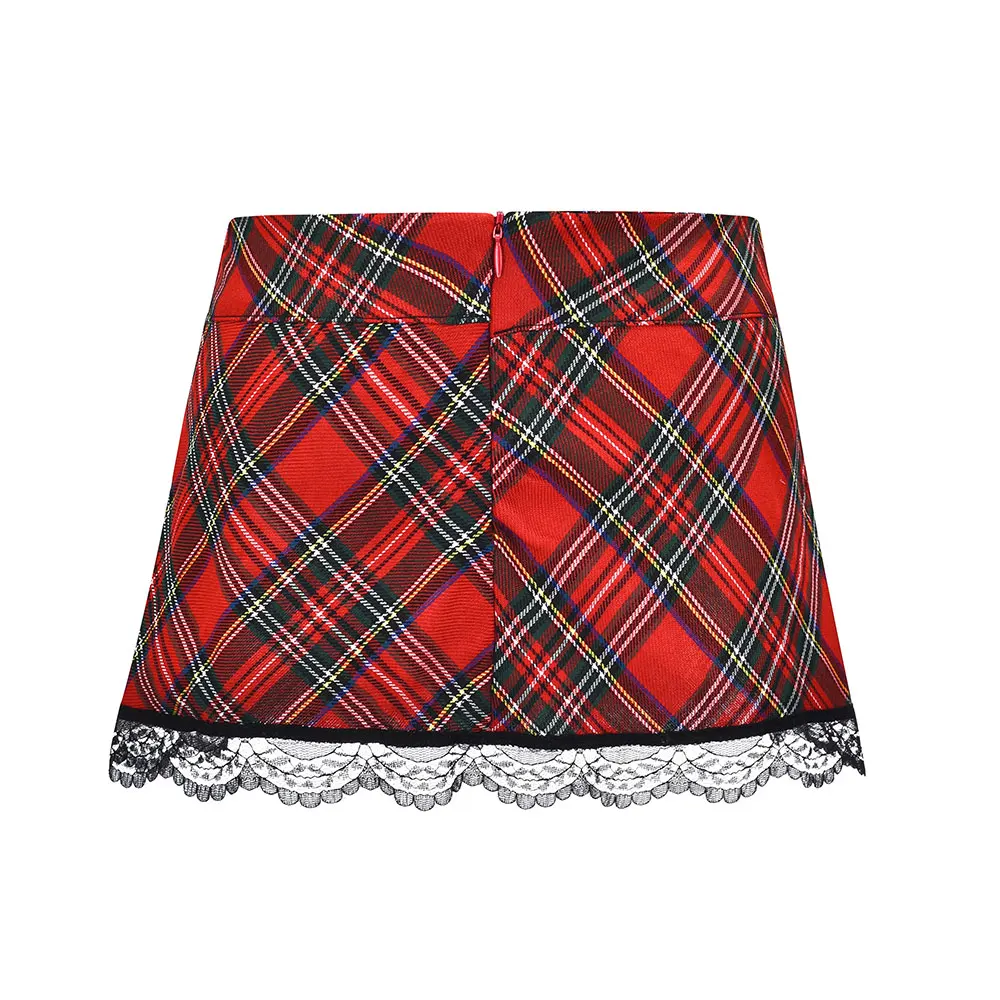 Летний женский винтажный костюм для ролевых игр красный бюстгальтер и мини-юбка