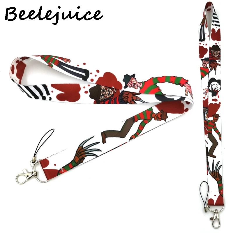 

Freddy Krueger horror characters Neck keychain necklace Anime Cartoon Neck Strap Lanyard ID badge holder Keychain Lanyards