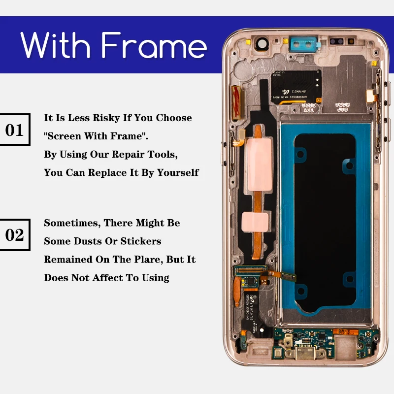 5 1 ''Super Amoled дисплей с рамкой для SAMSUNG Galaxy S7 Плоский ЖК G930 G930F сенсорный экран