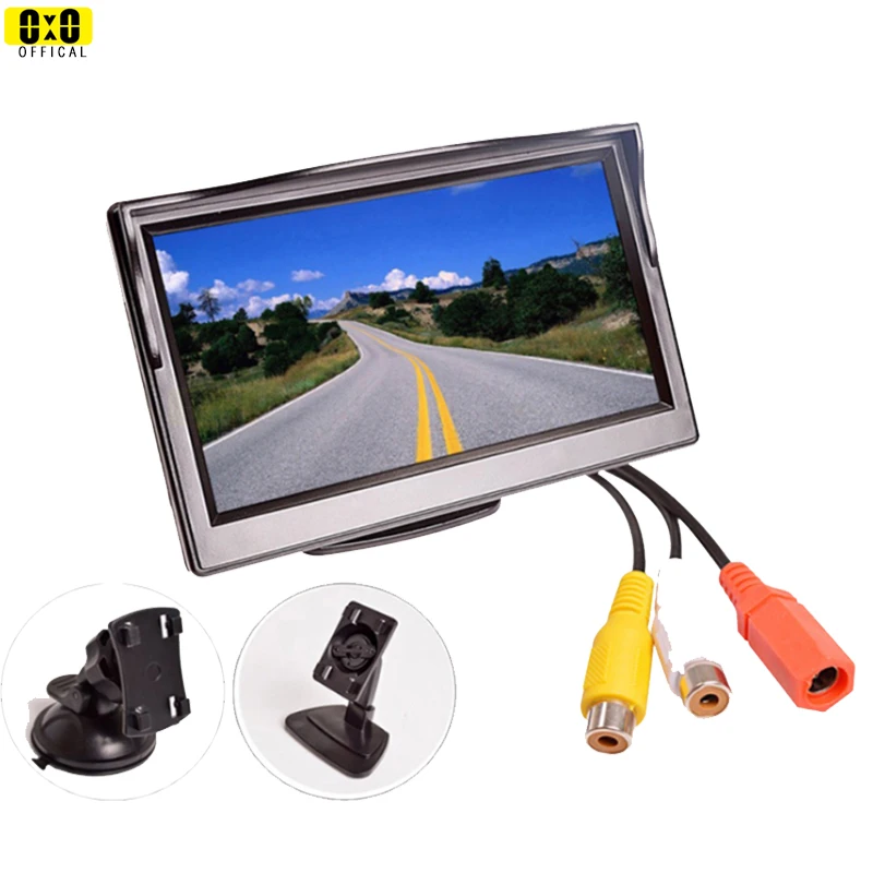 

Car Monitor TFT LCD 5.0Inch 800*480 16:9Screen 2 Way Video Input HD Digital Colorful For Rear View Reverse Camera VCD DVD