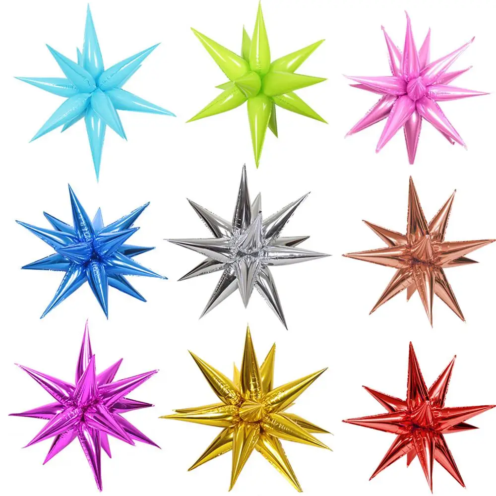 1 набор (12 шт) взрываются звезды Ежик воздушный шар золото розовое из фольги