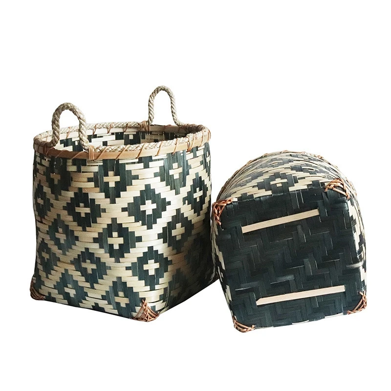 

Bamboo Storage Basket Storage Barrel Circular Barrel Bamboo Storage Basket Rattan Laundry Basket