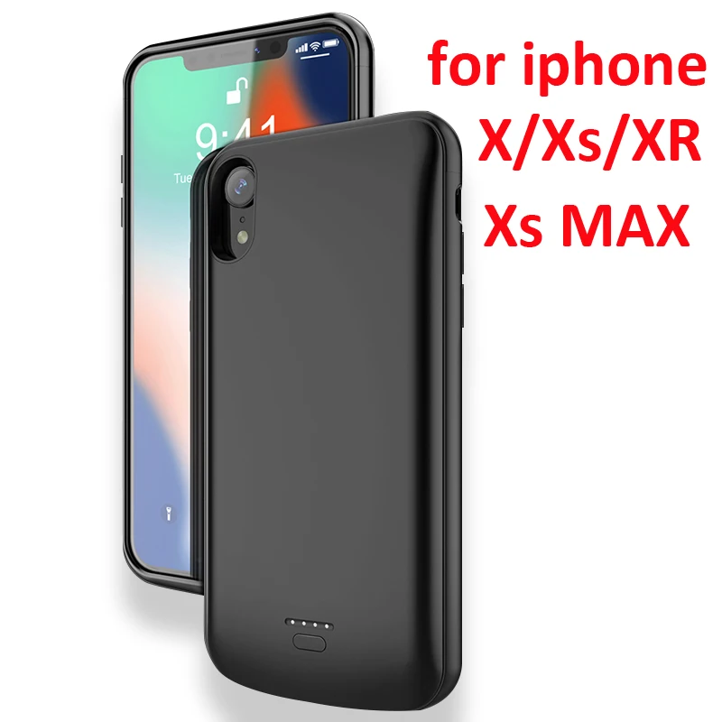 Блок питания на 4000/5000 мАч чехол для зарядки iPhone X XS Max XR зарядного устройства