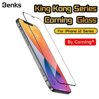 benks king kong series corning tempered glass film with dust proof net for iphone 12 12 pro max full coverage screen protector