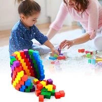 100pcsset infant building blocks cube wooden squeeze stack block baby kids educational toys children gifts an88