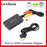 grwibeou rca to hdmi converter composite to hdmi adapter 1080p palntsc compatible with ps oneps2ps3stbxboxvhsblu ray dvd