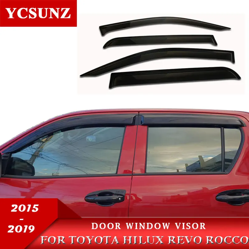 Боковые оконные дефлекторы аксессуаров для Toyota Hilux Revo Rocco 2015 2016 2017 2018 2019 2020 SR5|window