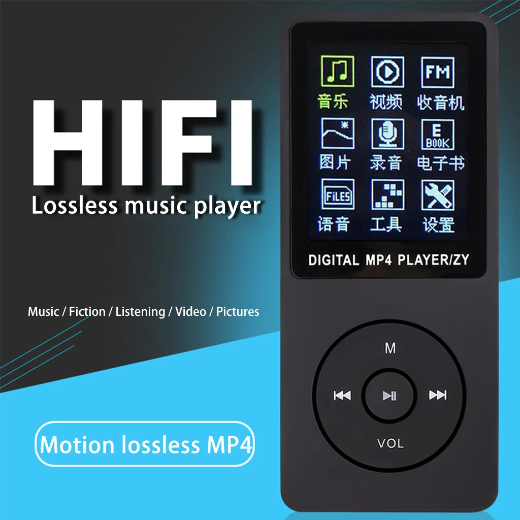 Портативный MP3 плеер с ЖК экраном 1 8 дюйма FM радио видео со встроенным микрофоном