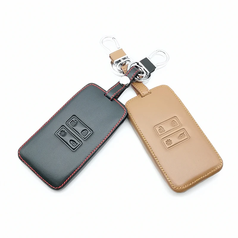 

Soft Leather Car Key Cover Set for Renault Koleos Kadjar Megan 2016-2017 Remote Key Holder Protector Case
