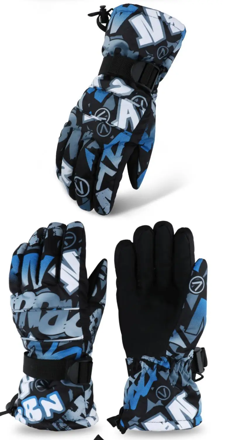 

1 пара для катания на лыжах и сноуборде перчатки унисекс Ветрозащитный Водонепроницаемый подростков дышащие зимние теплые Лыжный Спорт Вел...