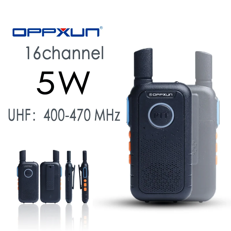 

Портативная двухсторонняя радиостанция OPPXUN, 5 Вт, UHF VOX, зарядка через USB, коммуникатор, рация, 2021
