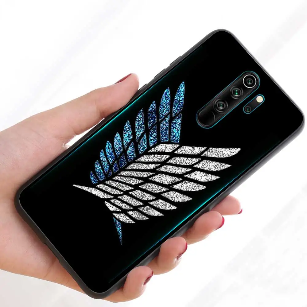 Silicone Case For Xiaomi Redmi Note 11 10 9 9S 8T 8 Pro 10S 9A 9C 9T 11S K50 Soft TPU Back Cover Phone Bag Attack On Titan Logo