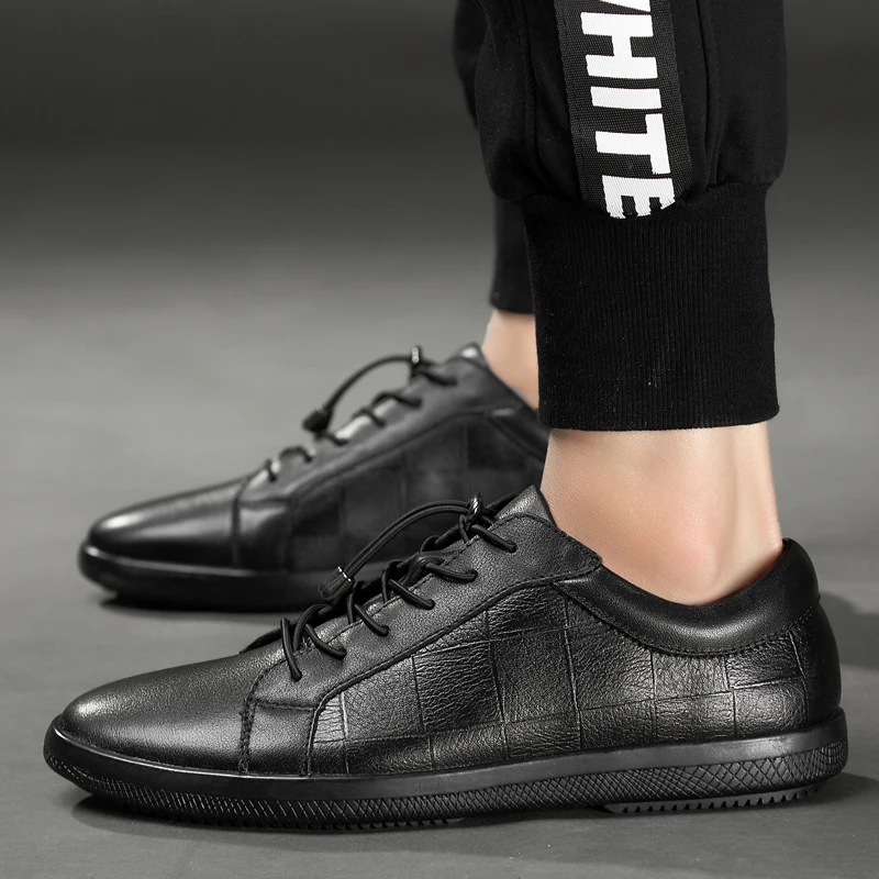 Кроссовки мужские из натуральной кожи Повседневные Дышащие прогулочная обувь