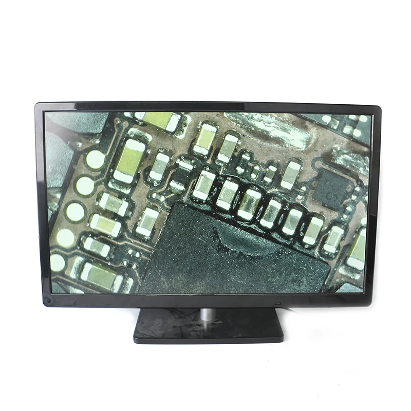 HDMI VGA цифровой промышленный видео микроскоп камера+ 100X c-крепление объектива+ 56 светодиодный кольцевой светильник для пайки Ремонт+ подставка держатель