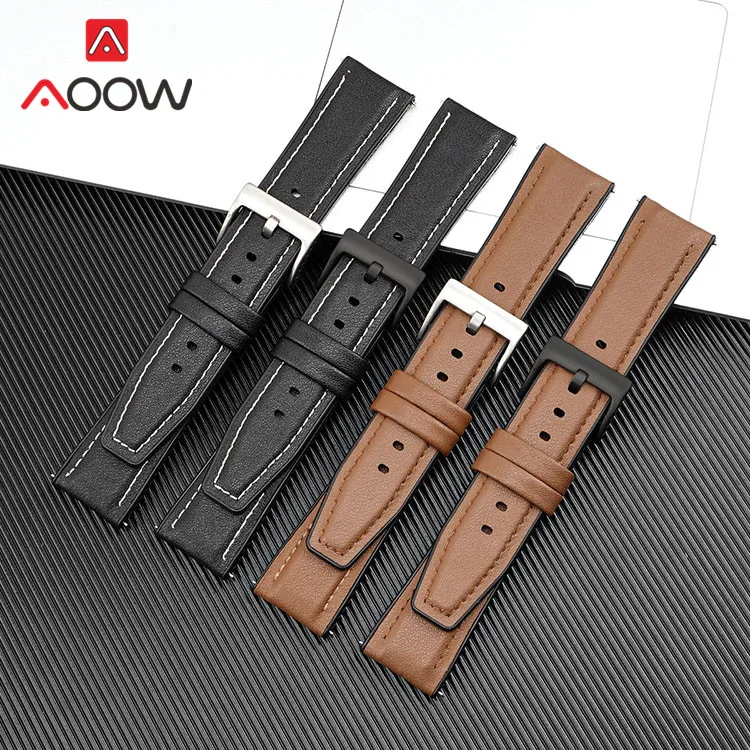 

Genuine Leather Silicone Strap 22mm Men Business Replacement Bracelet Band for Huawei Watch GT2 pro GT 2 46mm Samsung Galaxy S3
