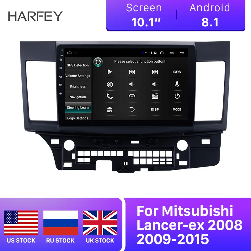 Harfey Автомобильный gps 10 1 &quotHD 2 Din сенсорный экран Android 8 Авторадио Стерео для Mitsubishi