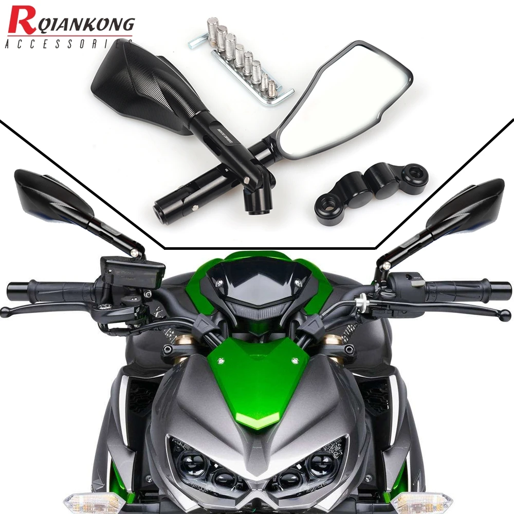 Универсальные мотоциклетные боковые зеркала заднего вида для kawasaki Z300 ER 6N 6F Z800 Z900