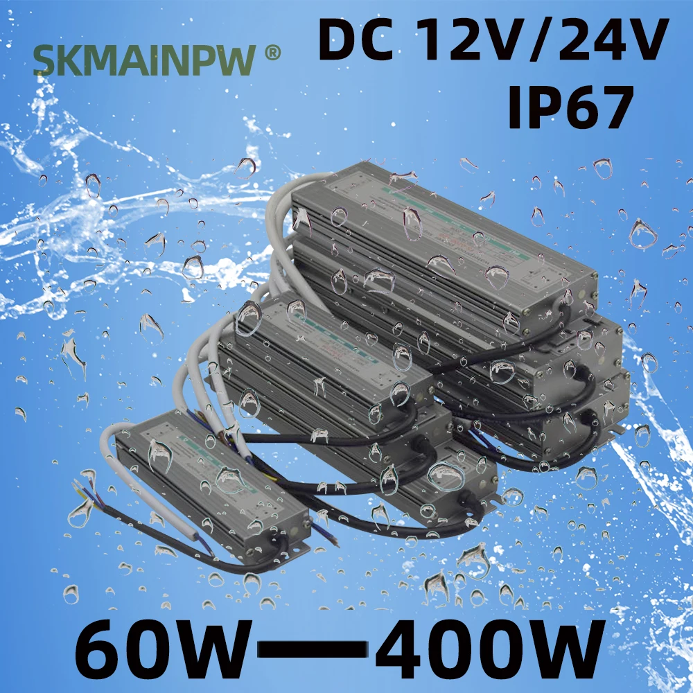 Водонепроницаемый трансформатор Skmainpw Ip67 220 В до 12 24 в 60 Вт 100 200 импульсный