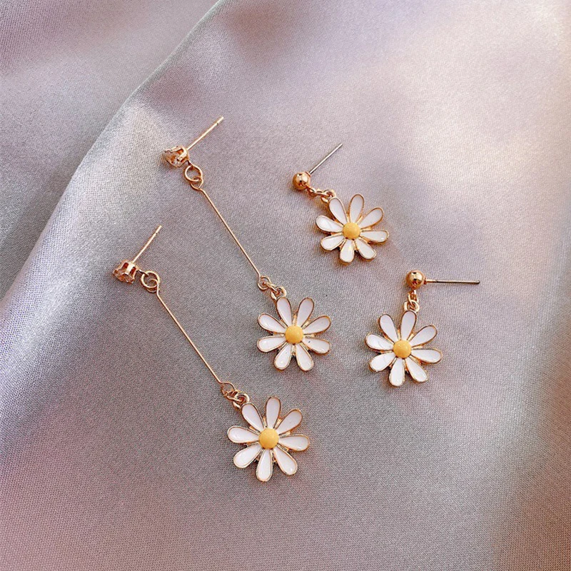 Daisy Подвесные серьги Элегантные ювелирные изделия длинные висячие милые желтые