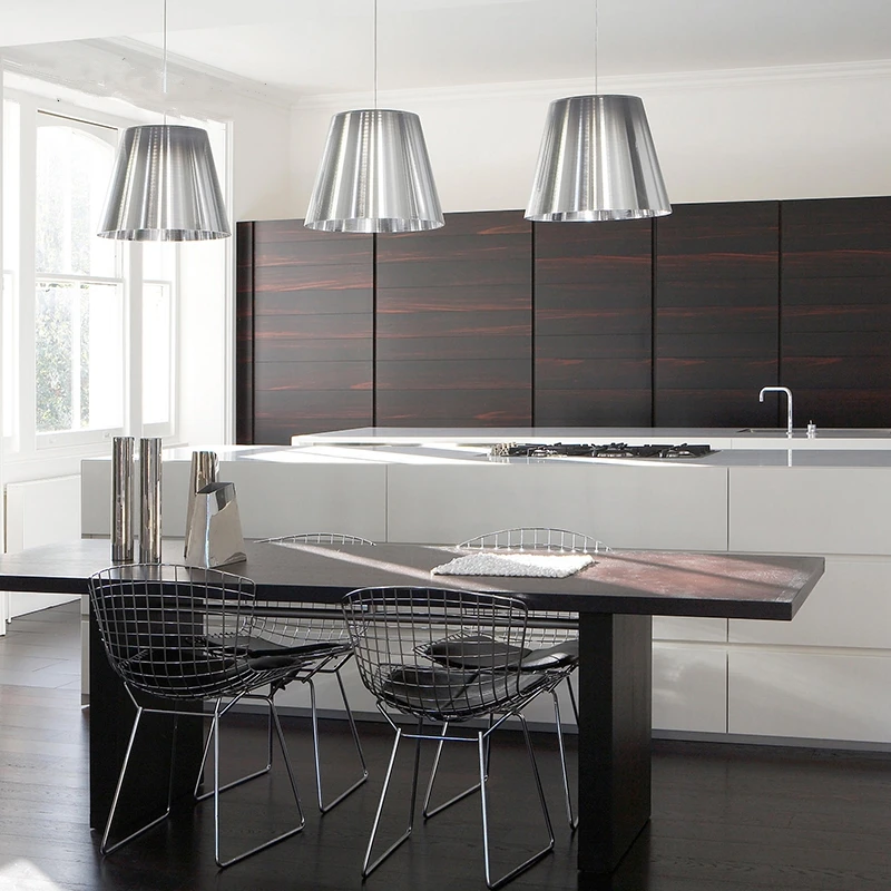 Итальянские стильные Серебристые кухонные подвесные светильники современная