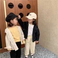 girls babys kids coat jacket outwear 2022 sweet thicken spring autumn cotton outdoor teenagers overcoat top with pocket childre