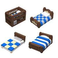 moc small particle modern building blocks bed combination package single bed double bed upper and lower bed home model bricks