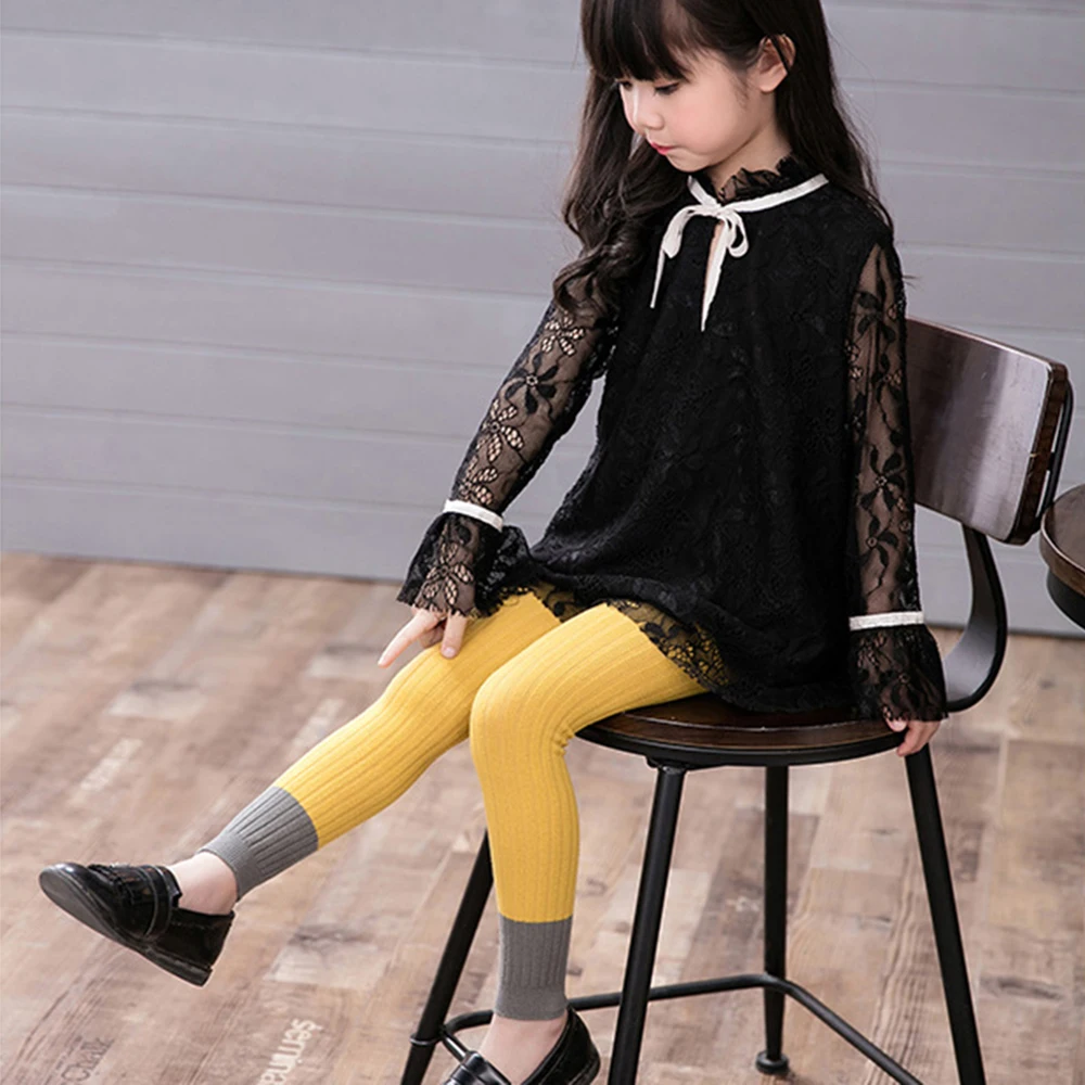 2020 леггинсы для девочек хлопковые детские эластичные цветные Детские