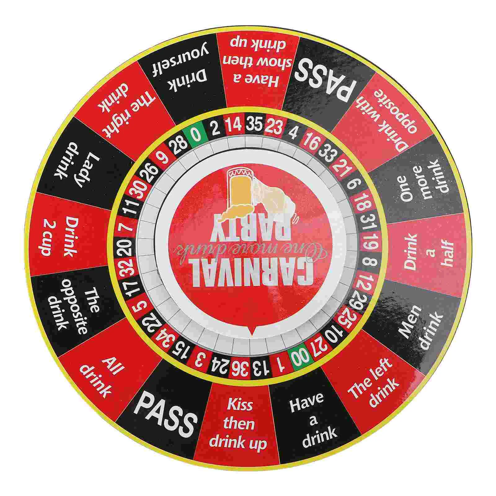 

1 шт., поворотный стол для игр на английском языке, KTV, поилка для игр, поставка рулетки (черный + красный)