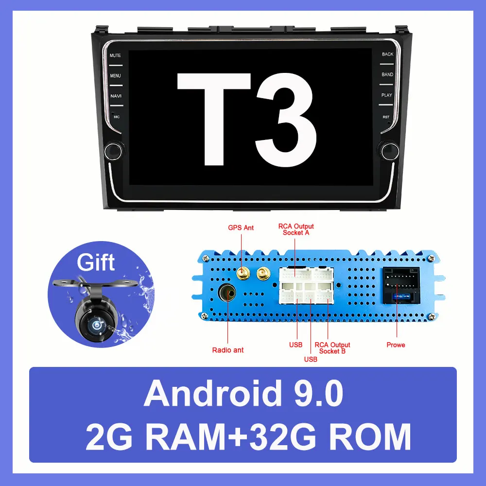 2G 32G T3 Eunavi автомобильный dvd-плеер gps Navi для Honda CRV 2007-2011 ips емкостный экран 1024*600+ wifi+ BT+ SWC+ RDS+ Android 9,0+ 4G ram PX6 - Цвет: 2G 32G T3