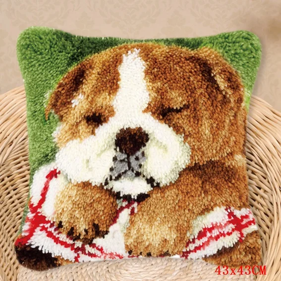 

Latch Hook Dogs Needle For Carpet Embroidery Pillow Foamiran Needlework Set Smyrna Cushion Button Package Latch Hook rug kits