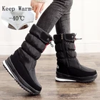 Водонепроницаемые теплые зимние ботинки для женщин и девушек, бархатные теплые Нескользящие высокие хлопковые ботинки, уличные лыжные походные женские ботинки