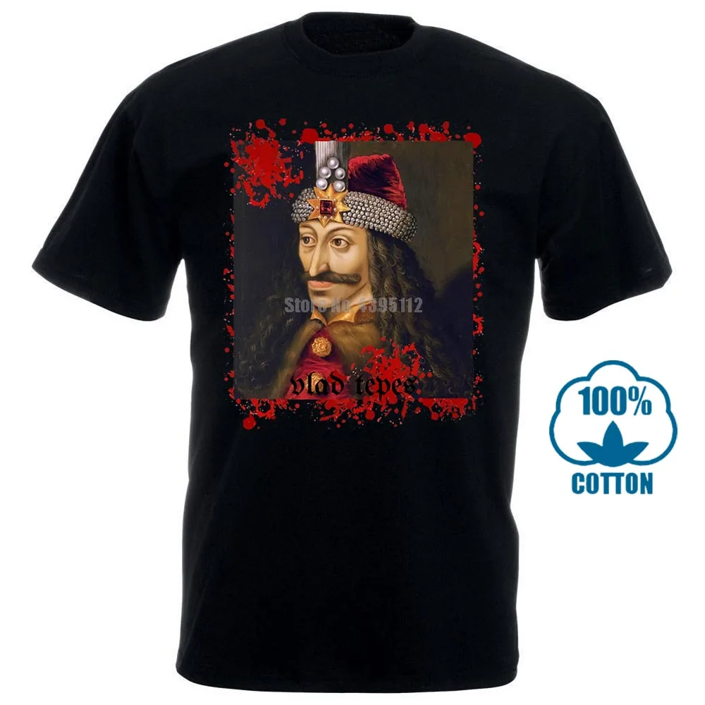 Vlad Tepes граф Дракула графическое искусство вампира футболка 011515|Мужские футболки|