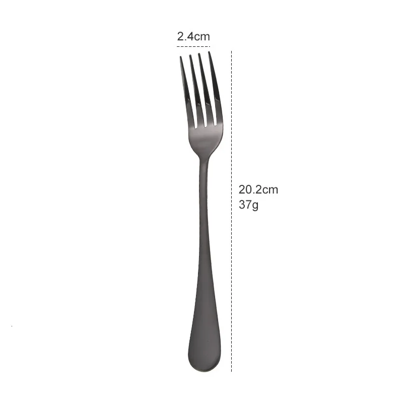 black fork Набор золотых ножей с ложкой, набор золотых ножей для столовых приборов, наборы свадебных столовых приборов, вилки, ножи, ложки, столовые приборы для путешествий, набор столовых приборов, Прямая поставка - Цвет: black fork