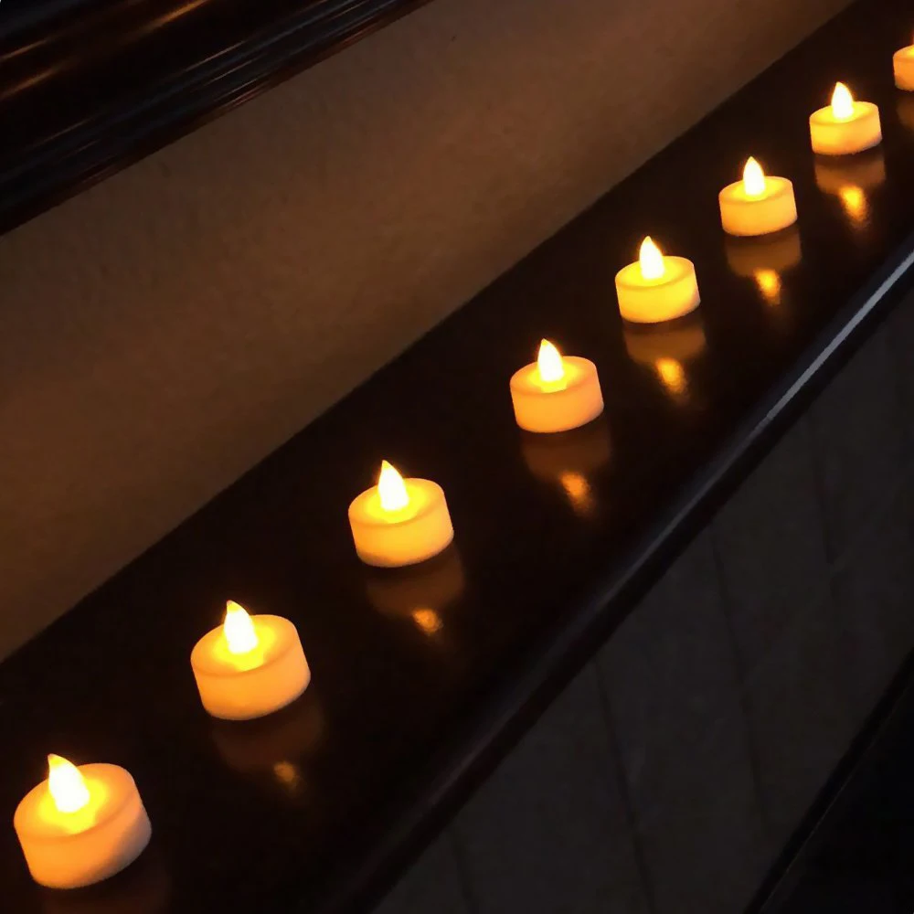 

24Pcs Flameless Led Tealight Candles Battery Operated Warm White Flameless Pillar Candle Bluk for Romantic Decorations