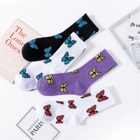 butterfly print long socks women new streetwear fashion women sock gift harajuku crew cotton socks dropshipping