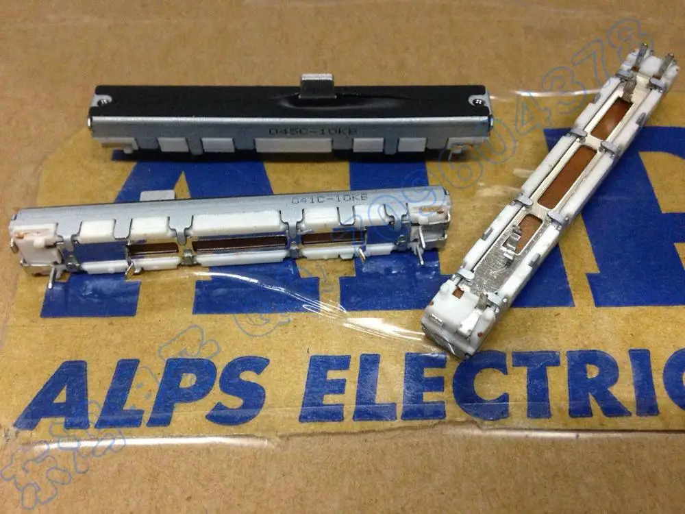 2 шт./лот. ALPS 6 см раздвижной потенциометр один соединенный B10K 5 мм вал