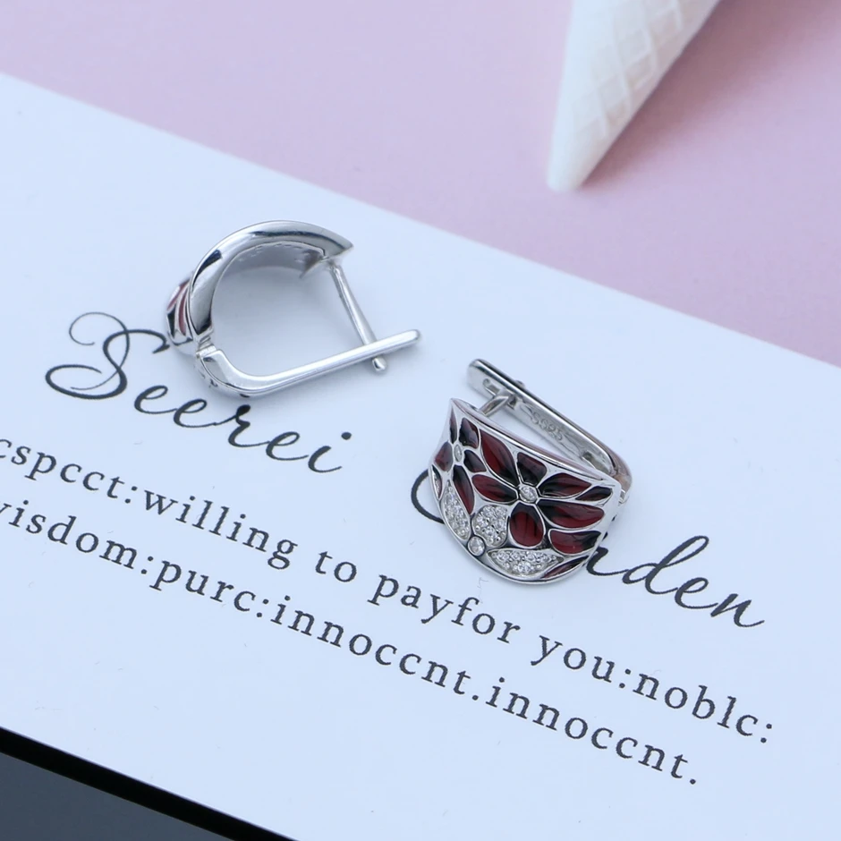 Женский комплект из колье и серёг с эмалью | Украшения аксессуары