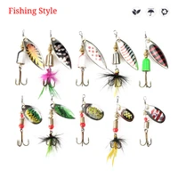 10pcslot jsfun fishing spoon baits spinner lure mixed color metal wobbler lure hard bait with box fishing tackle n0247