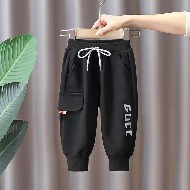 

Boys Girls Pants Spring Autumn Children Kids Cotton Casual Sports Pants with Engineering Clothes Trousers Loose Pants Children