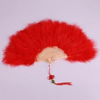 high quality 1pcs hand fan flapper costume accessories roaring feather folding handheld for dancing party goose feather fan